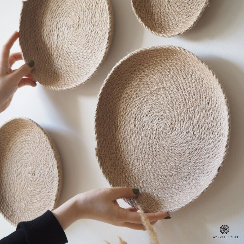 Tazrziteeclat - Paniers Muraux Artisanaux - Naturel